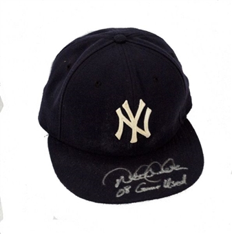 Derek Jeter 2008 Game Worn and Signed  New York Yankees Hat (Steiner LOA)